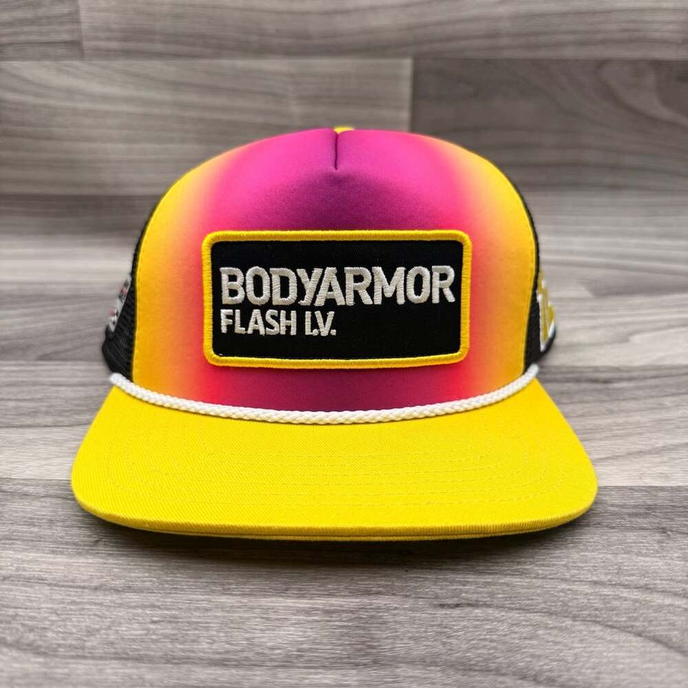 BodyArmor Flash I.V. Team Penske #12 Trucker Hat Yellow Pink Snapback